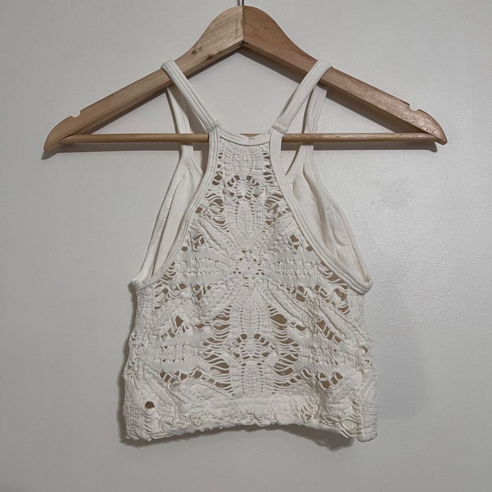 NWOT Happiness Runs Floral Crop Tank in Ivory - Picture 6 of 7